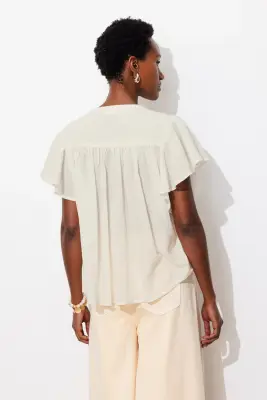 Chemise en cotonnade unie — photo 4