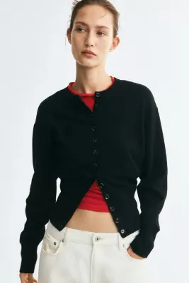 Gilet en maille fine - Noir — photo 1