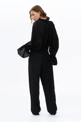 Pantalon chic en lin - Noir — photo 4