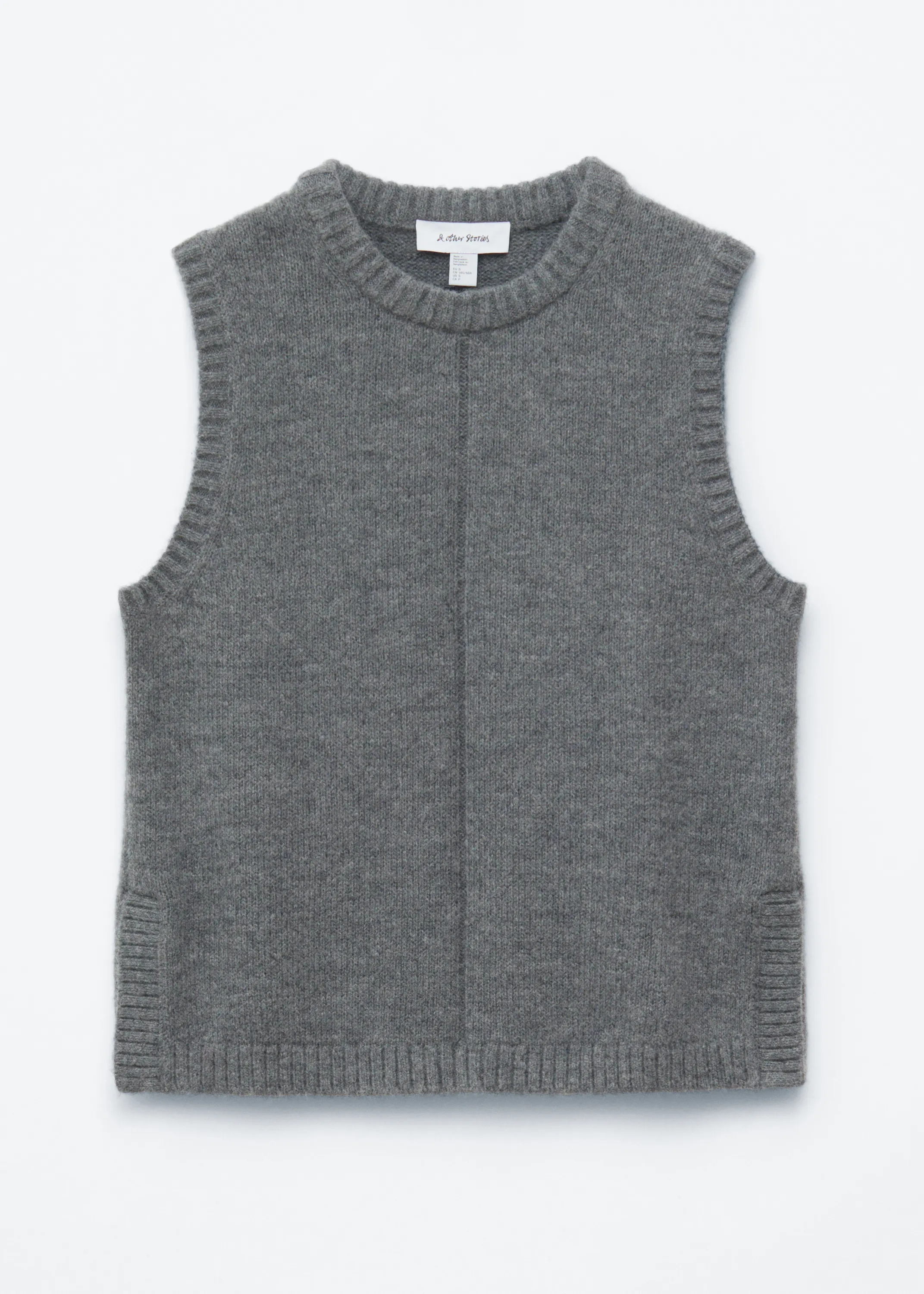Pull sans manches en maille - Gris foncé