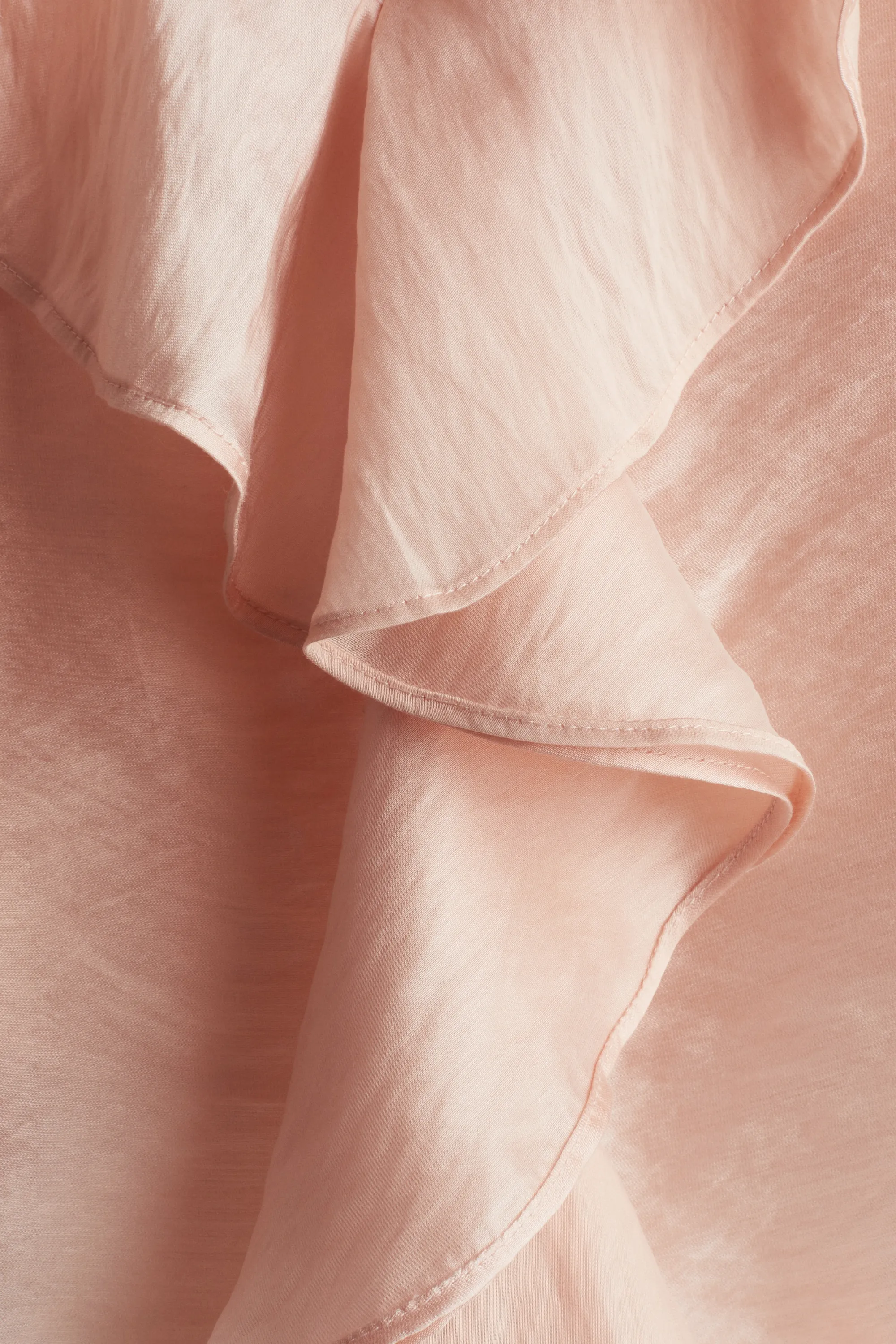 Top volanté à bretelles fines - Rose poudré