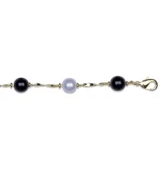 Collier plaque or perle blanche 19700-45-n-8mm