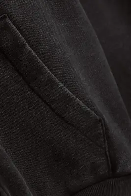 Sweat à capuche ample épais zippé - Worn Black — photo 4