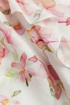 Robe volantée à bretelles fines - Blanc/fleuri — photo 2
