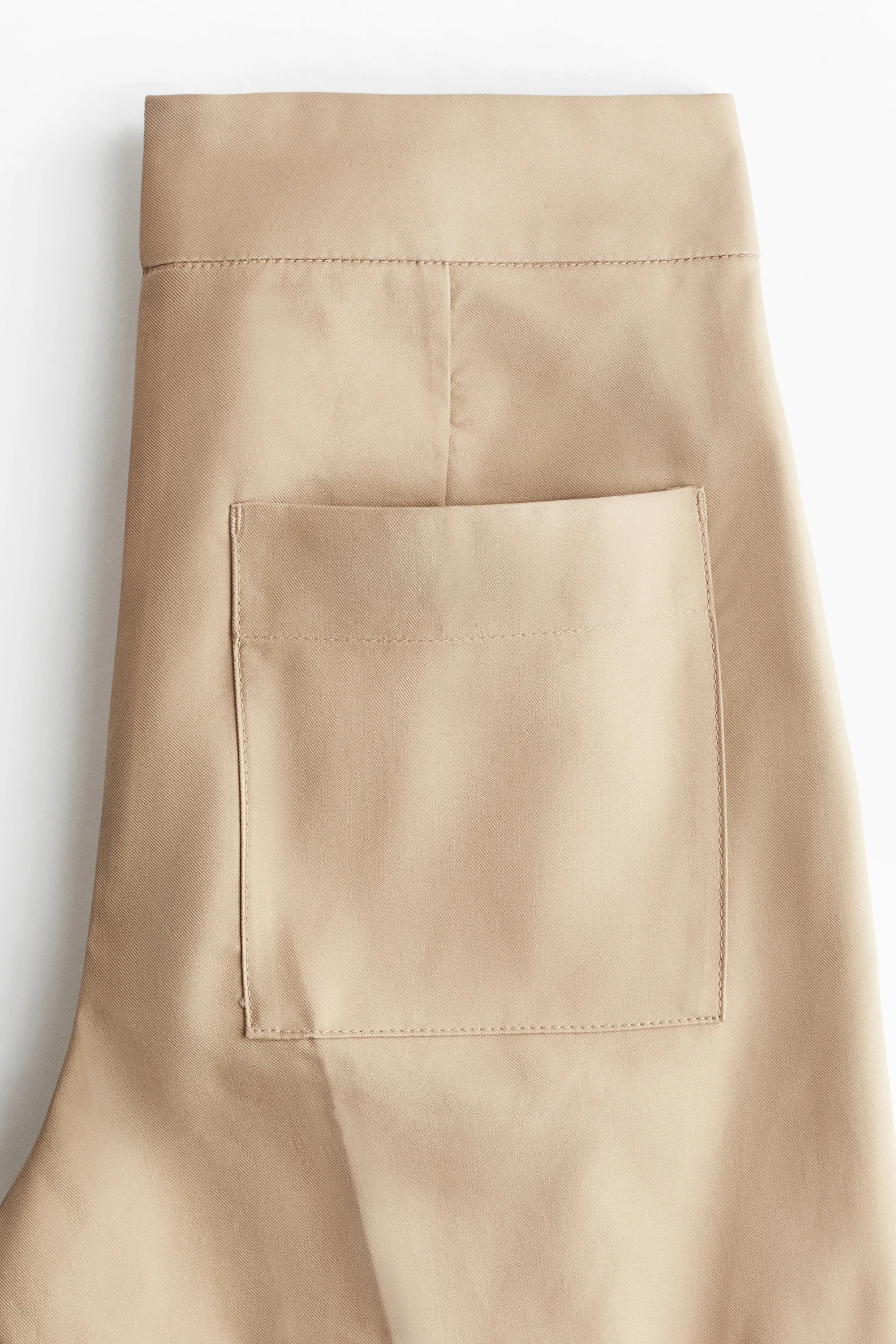 Pantalon large en twill - Beige