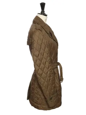 Veste trench matelassée ceinturée vert kaki doublure écossaise Prix boutique 1000€ Taille XS — photo 4