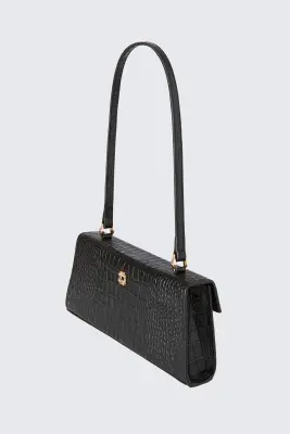 Sac porté épaule en cuir - Noir — photo 1
