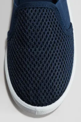 Sneakers slip-on en mesh - Bleu marine — photo 2