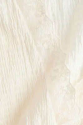 Top smocké avec dentelle - Crème — photo 4