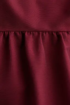 Top péplum avec détail à nouer - Rouge foncé — photo 3