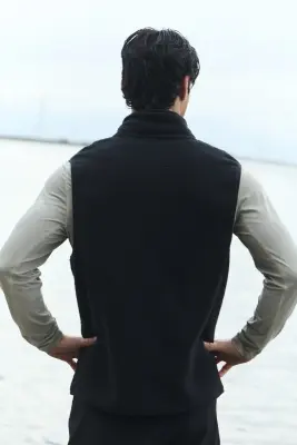 Regular Fit Teddy Sports gilet - Noir — photo 5