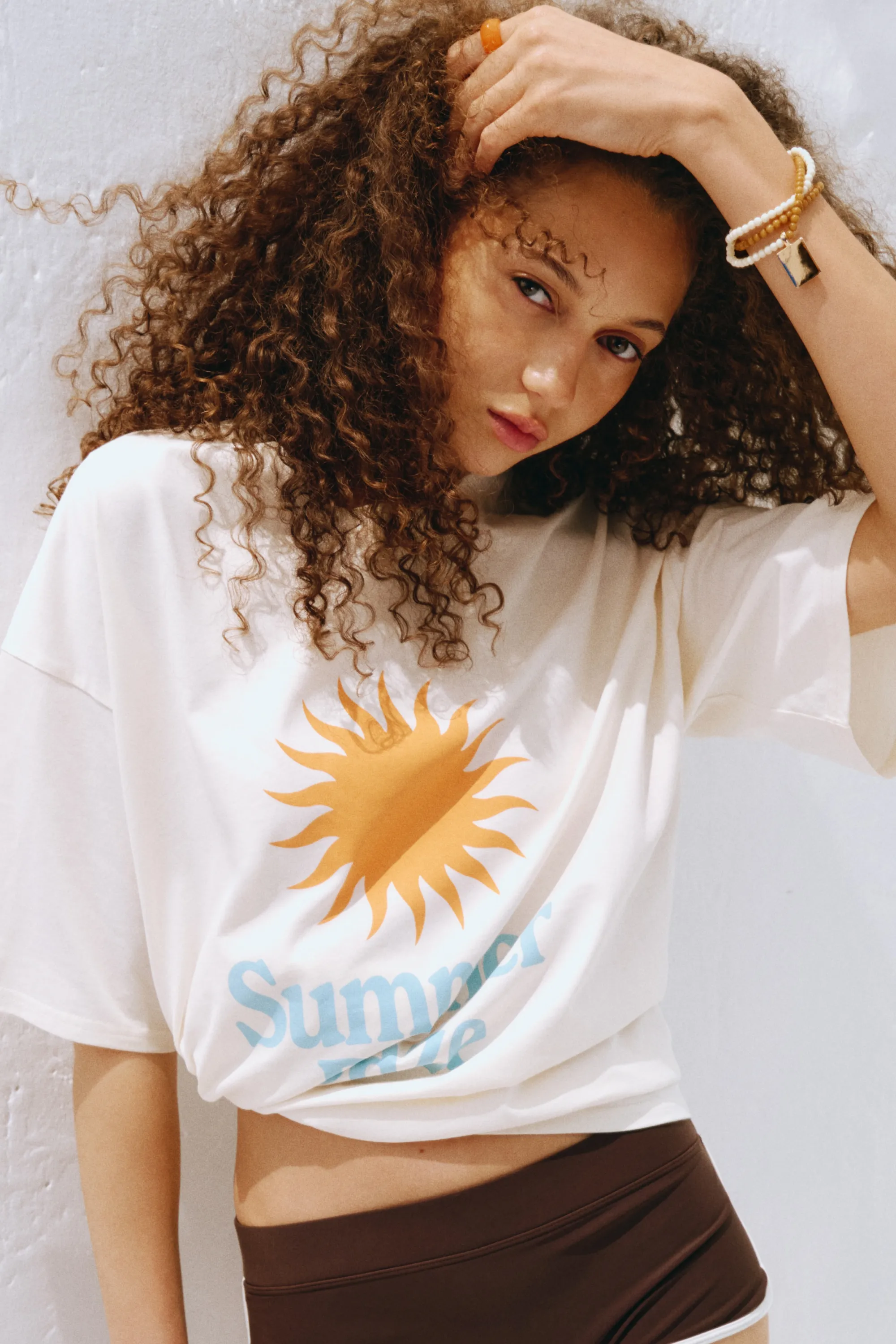 T-shirt oversize imprimé - Crème/Condé Nast Traveller