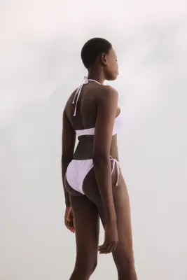 Bas de maillot Cheeky Tanga à nouer - Violet clair — photo 3
