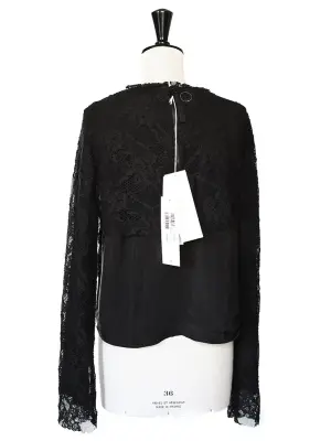 Top COMING SOON en dentelle et soie noir NEUF Px boutique 197€ Taille 36 — photo 2