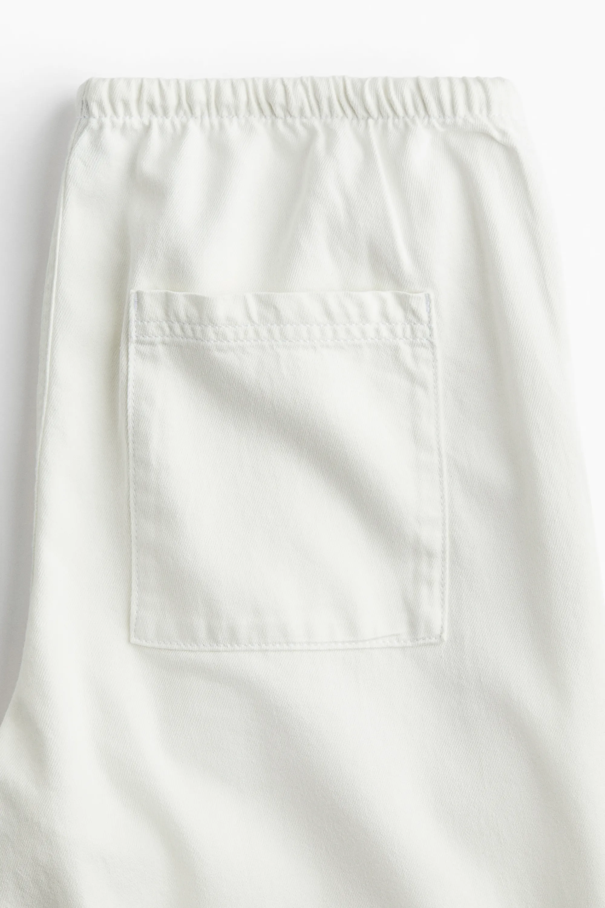 Pantalon en denim avec cordon de serrage - Blanc
