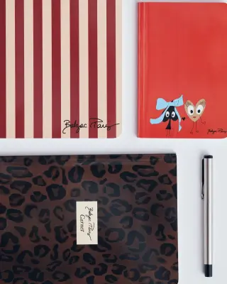 Carnet A5 2 rayures rouges et ecrues — photo 4