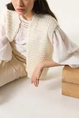 Gilet sans manches Aster Creme — photo 3
