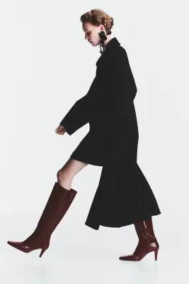 Bottes à talon avec tige de hauteur genou - Bordeaux — photo 3