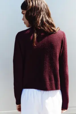 Gilet en maille bouclette - Bordeaux — photo 2