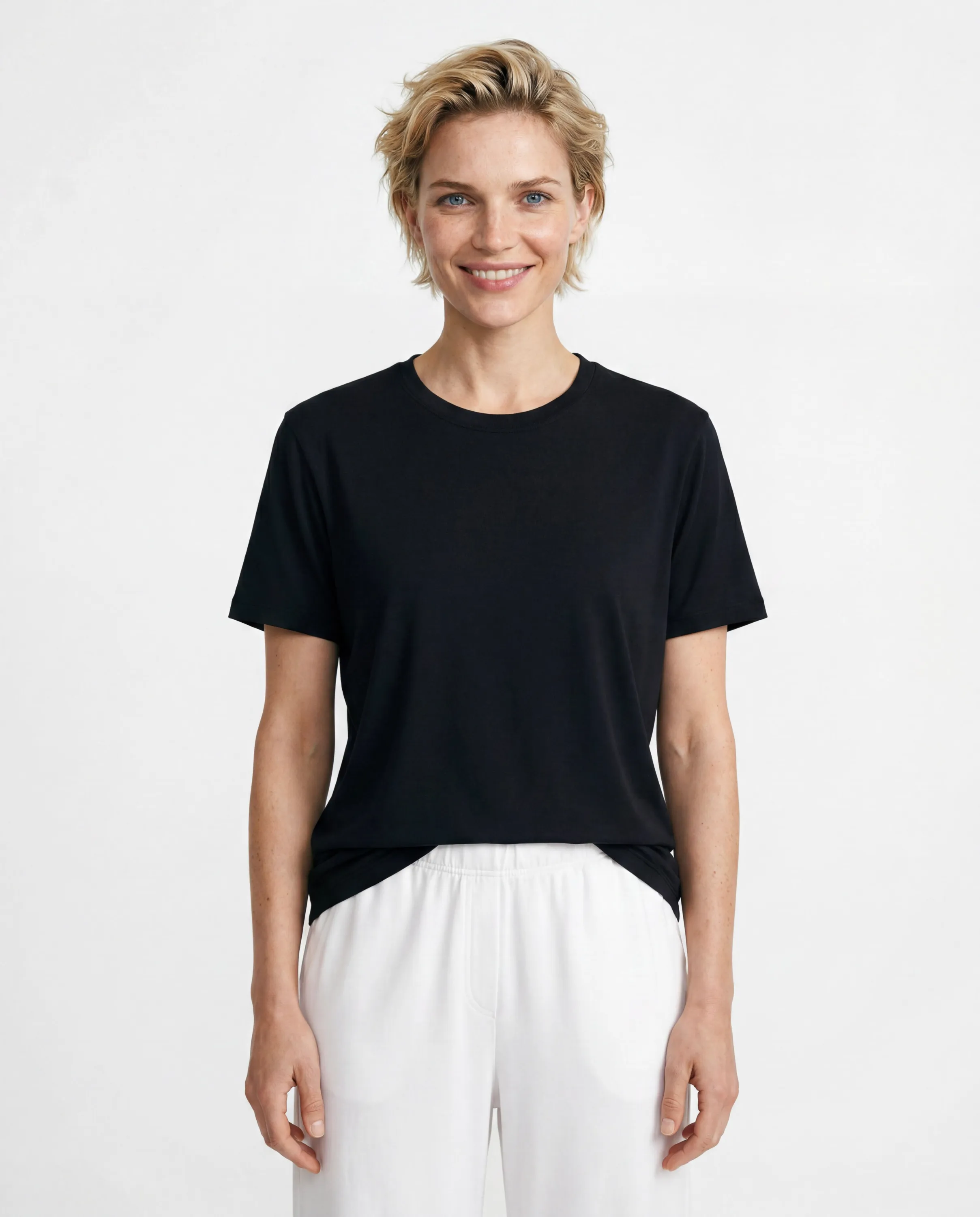 T-shirt en coton organique et soie