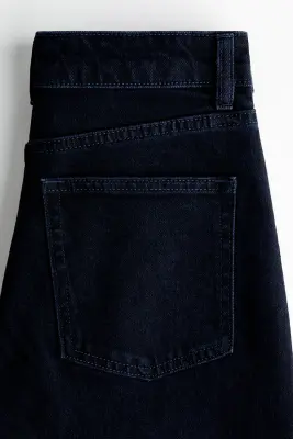 Wide High Waist Jeans - Bleu denim marine — photo 4