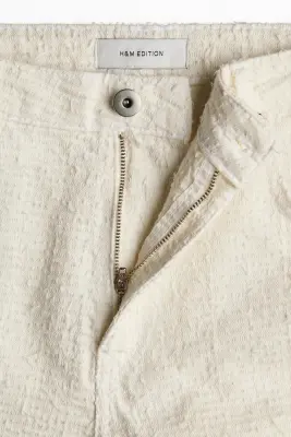 Short Bermuda en twill texturé - Ivoire — photo 3