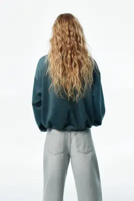 Veste oversize en jersey - Turquoise foncé — photo 2