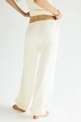 Pantalon ballon en maille fine - Crème — photo 3