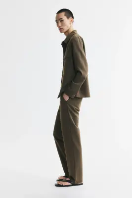Pantalon Regular Fit en twill - Vert kaki foncé — photo 3