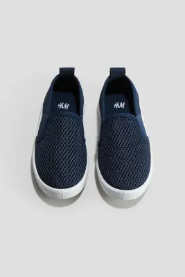 Sneakers slip-on en mesh - Bleu marine — photo 1