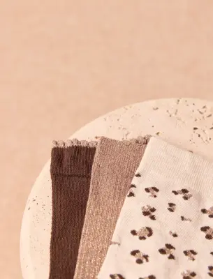Pack chaussettes - Léopard, marron, beige — photo 2