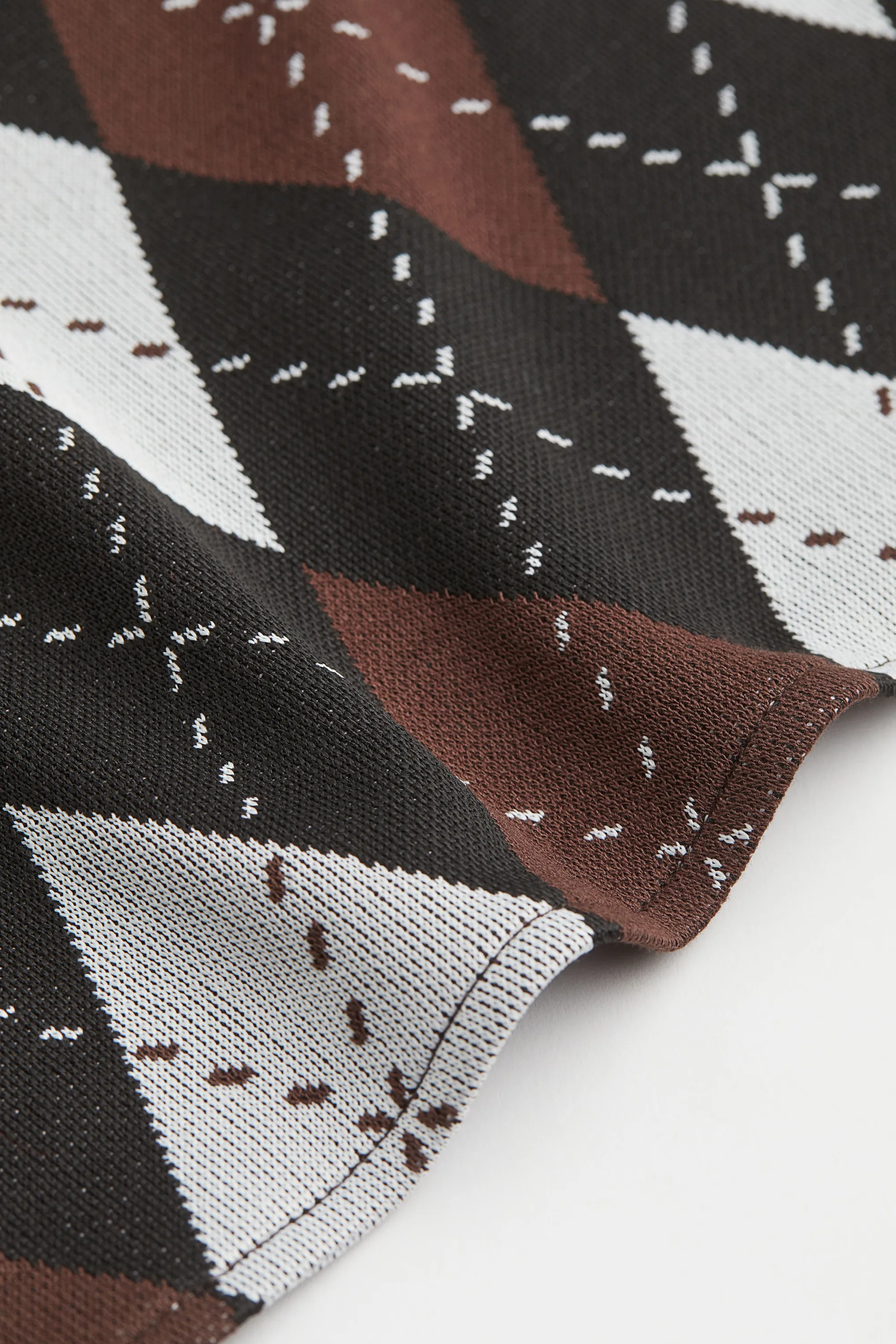 Jupe courte - Marron foncé/motif argyle