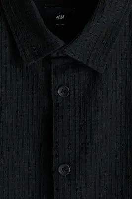 Chemise Relaxed Fit en lin mélangé - Noir — photo 5