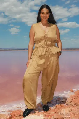 Pantalon large en lyocell — photo 3