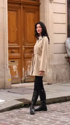Charlie Short Trenchcoat - Khaki — photo 9