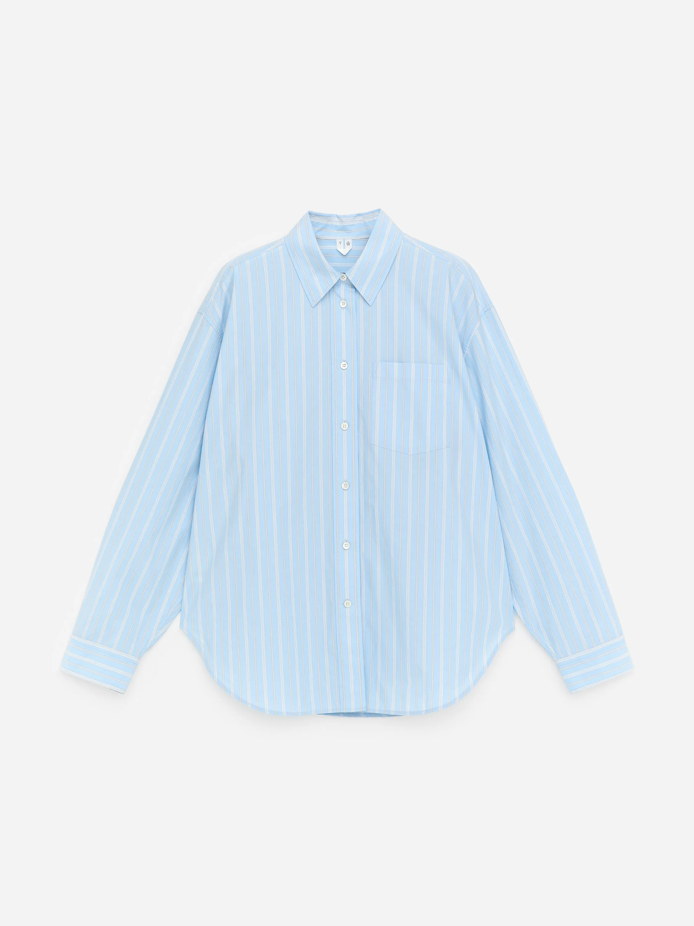 Chemise en coton - Bleu clair/Rayures