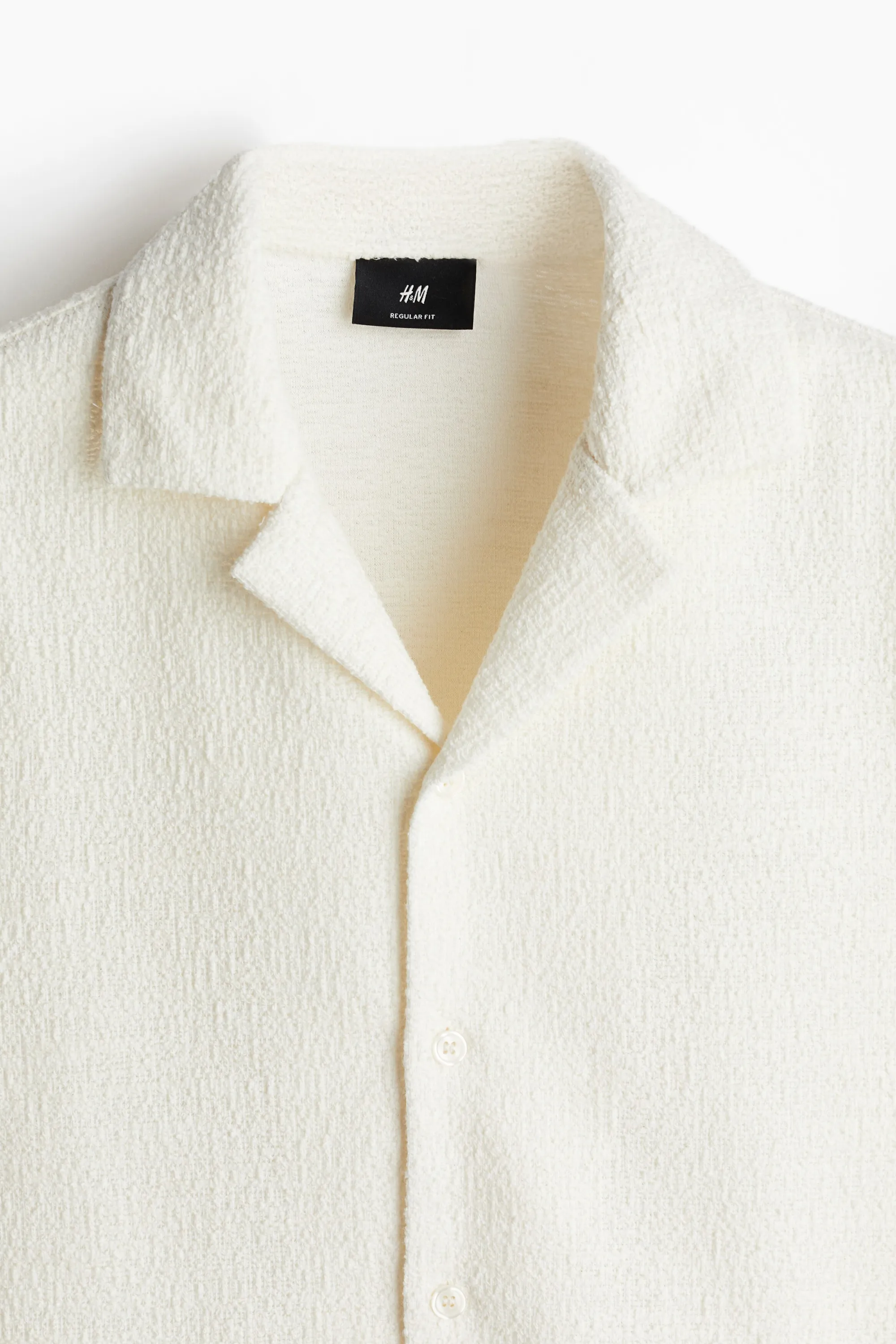 Regular Fit Textured resort shirt - Blanc