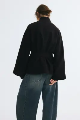 Manteau oversize en feutre - Noir — photo 4