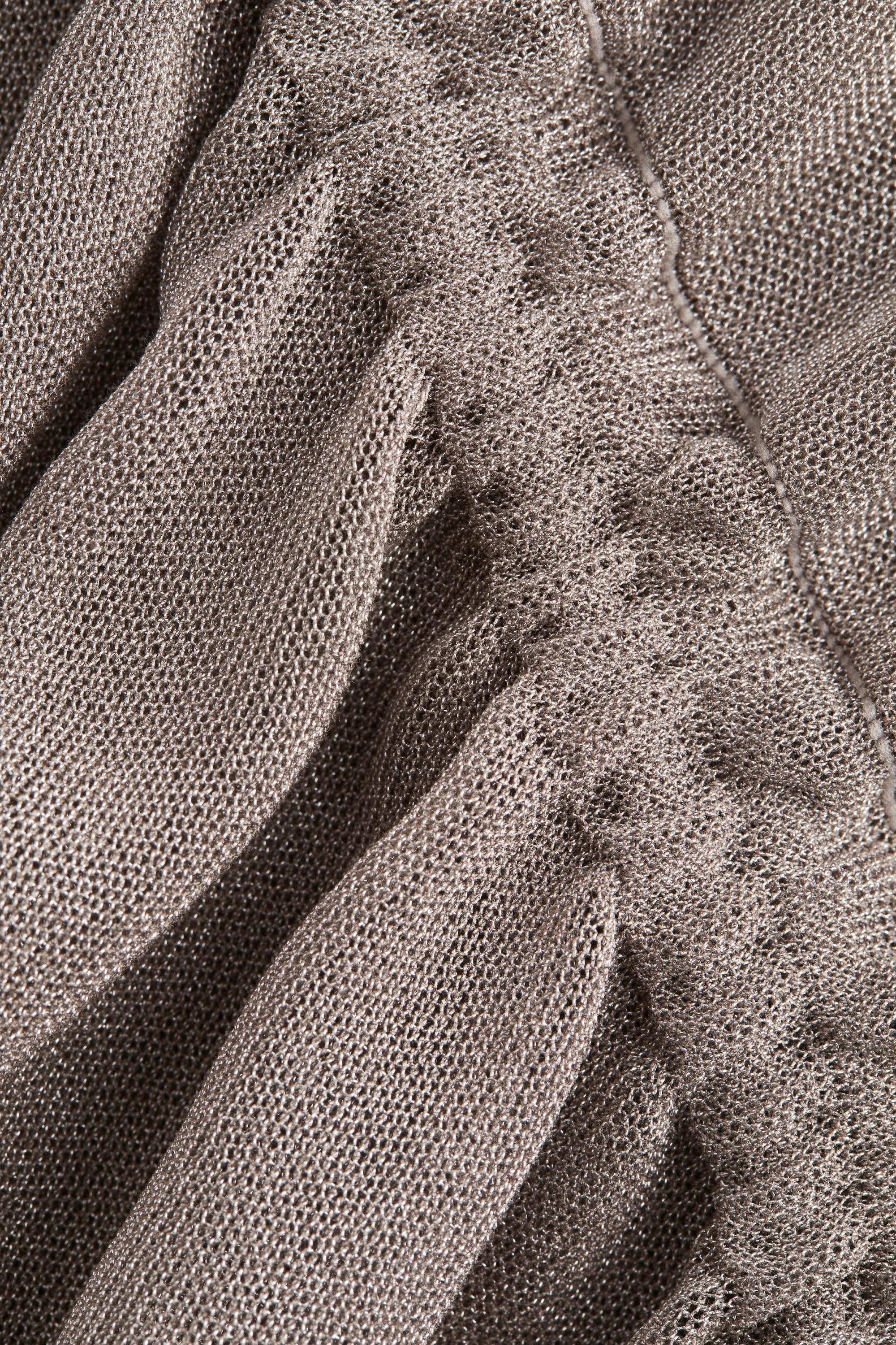 Jupe asymétrique en maille - Grège