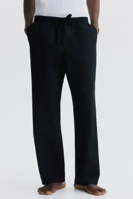 Pantalon Relaxed Fit en popeline - Noir — photo 1