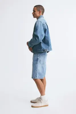 Short Relaxed en denim - Bleu denim — photo 4
