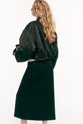 Jupe en laine mélangée - Noir — photo 4