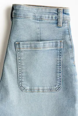 Wide High Waist Jeans - Bleu denim clair — photo 4