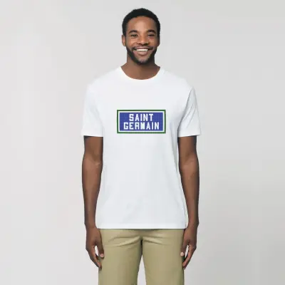 T-SHIRT COTON BIO IMPRIMÉ  – SAINT GERMAIN - BLANC — photo 4