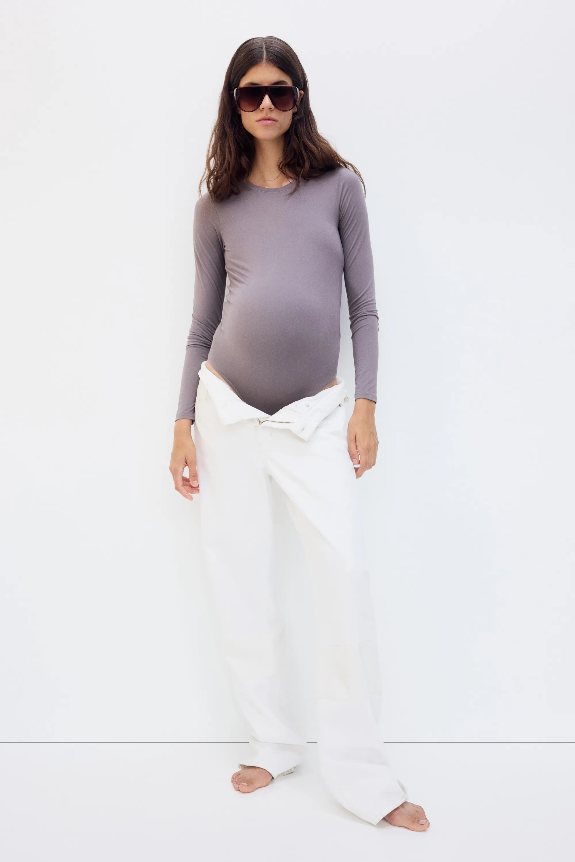 MAMA Body à manches longues - Violet ancien