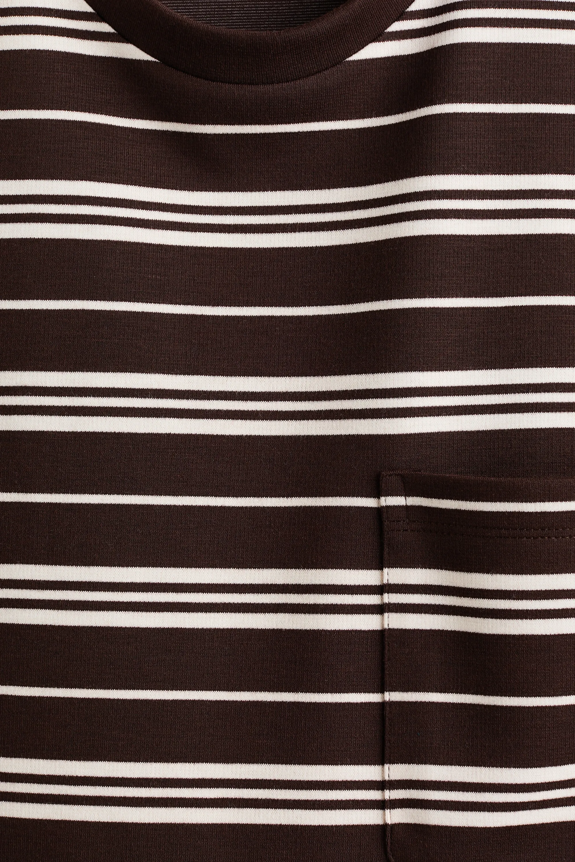T-shirt Relaxed Fit - Marron foncé/rayé