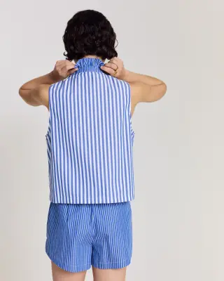 Top Gersende rayures bleu patchwork — photo 3
