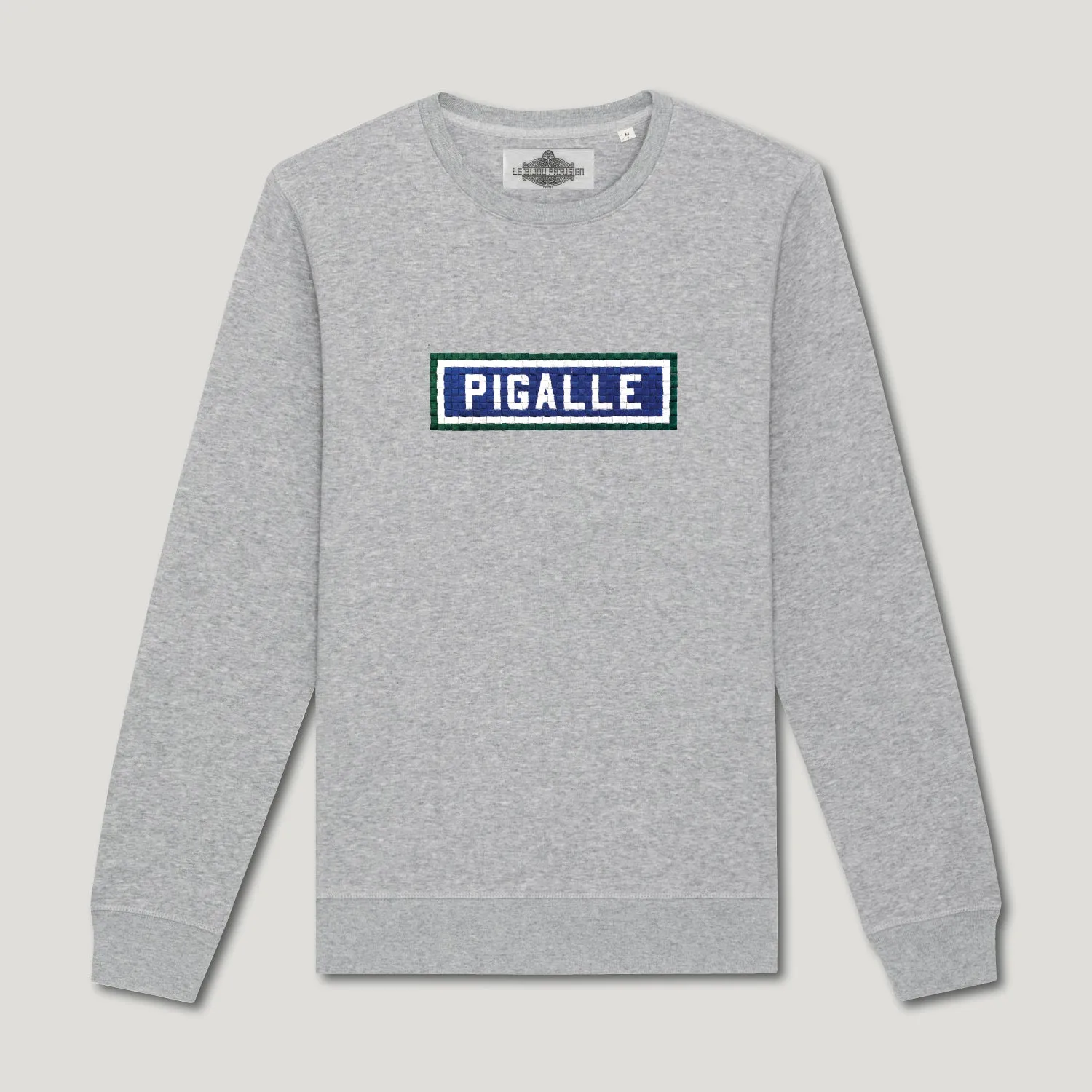 SWEAT SHIRT COTON BIO BRODÉ - PIGALLE - GRIS