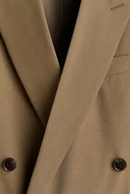 Veste Relaxed Fit à fermeture croisée - Beige foncé — photo 5