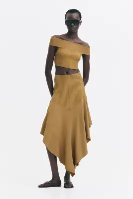 Crop top épaules nues - Beige foncé — photo 1